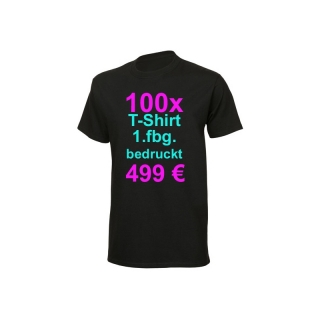 100x T-Shirt Fruit of the Loom schwarz mit 1-fbg. Druck
