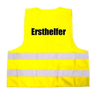 Ersthelfer Warnweste Gelb oder Orange unisize
