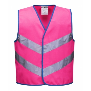 Farbige Kinder Warnweste New Style Farbe Pink