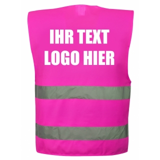 Signalweste / Warnweste Magenta unisize inkl Druck