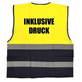 Warnweste Two-Tone gelb / navy inklusive Druck
