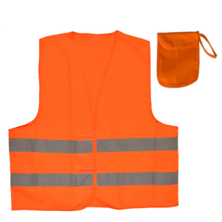 Sicherheits Warnweste im Stopfbeutel Orange