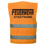 Feuerwehr Warnweste Orange in 10 Größen mit...