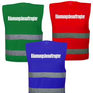 R&auml;umungsbeauftragter Warnweste Sonderfarbe in 5 gr&ouml;&szlig;en und 3 farben