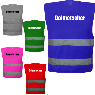 Sicherheitsweste / Warnweste / beidseitig bedruckt Farbe Neon Gelb Größe S  (Kinder 8-12) Druck Beidseitig (Vorder-, und Rückseite)