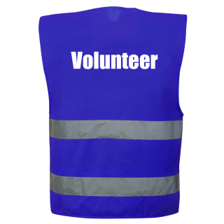 Volunteer Warnweste Sonderfarbe farbe: Blau df: weiß