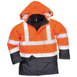 BIZFLAME Regen Warnschutz Multi-Norm-Jacke Orange/Marine Gr.S
