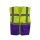 YOKO Warnweste Executive - Gelb/Violett  mit vielen Taschen und Rei&szlig;verschluss