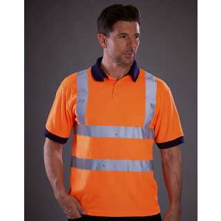 Two Band & Brace Hi Vis Polo Shirt EN 20471 farbe: orange größe: M