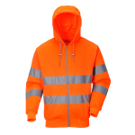 Warnschutz Reißverschluss Kapuzen Sweatshirt Orange...