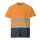 2-farbiges Baumwoll Komfort T-Shirt orange/navy EN 20471