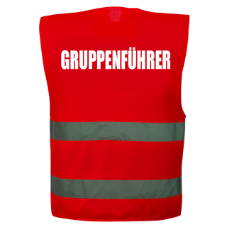Gruppenführer Warnweste in Sonderfarbe rot