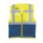 YOKO Recycled Mesh Warnweste Executive - two tone gelb / royal  mit Taschen und Reißverschluss
