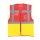 YOKO Recycled Mesh Warnweste Executive - two tone rot / gelb  mit Taschen und Reißverschluss