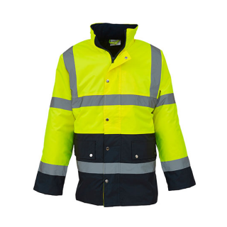 High Visibility Two-Tone Motorway Jacket Gelb/navy EN ISO20471