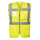 Warnweste BERLIN Executive - Gelb mit vielen Taschen und Reißverschluss nach EN ISO 20471 größe 6XL (ca. 170 cm Umfang)