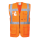 Warnweste BERLIN Executive - Orange mit vielen Taschen und Reißverschluss nach EN ISO 20471 größe L (ca. 118 cm Umfang)