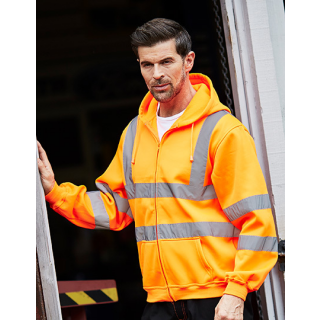 YOKO Hi Vis Zip Hoodie Gelb + Orange EN 20471