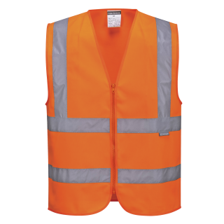 Warnschutzweste mit Reißverschluss orange EN 20471 S-3XL