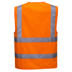 Warnschutzweste mit Rei&szlig;verschluss orange EN 20471 S-3XL