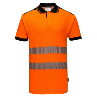 Vison Warnschutz Poloshirt orange/schwarz