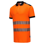 Vison Warnschutz Poloshirt orange/schwarz