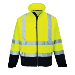 Warnschutz Kontrast Softshell Jacke gelb/navy