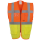 YOKO Warnweste Executive - orange / gelb  mit vielen Taschen und Reißverschluss