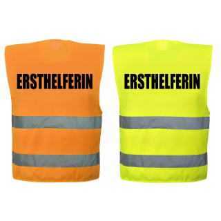 Ersthelferin Warnweste Gelb oder Orange unisize