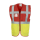 YOKO Warnweste Executive - Rot/Gelb  mit vielen Taschen und Rei&szlig;verschluss