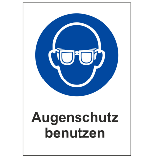 Gebotsschild Augenschutz benutzen (ISO 7010) Folien Aufkleber 297 x 210 mm (Selbstklebend)