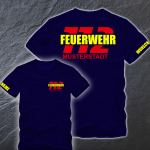 Feuerwehr T-Shirt FW1500 beidseitig Wunschstadt +  Wunschname