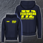 Feuerwehr Hoodie FW1500 Druck doppelseitig mehrfarbig XS-5XL