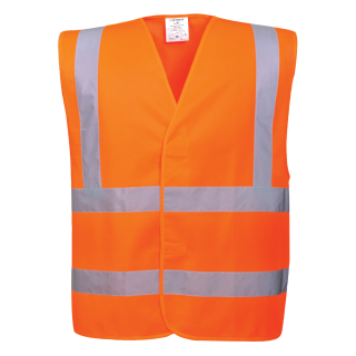 Warnweste Orange 2+2 Reflextreifen EN ISO 20471 Class 2  größe L/XL (132 cm Umfang)