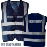 ORDNUNGSAMT Signalweste Blau 2+2 doppelseitiger Druck mit...