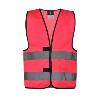 Korntex® Kinder Warnweste Sicherheitsweste Funktionsweste - Neon Farben Neon-Pink S Größe 7-12 Jahre