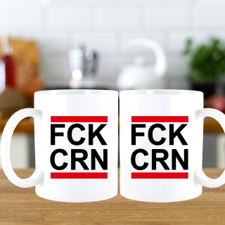 FUNNYWORDS® ES REICHT ! FCK CRN Corona FUN Tasse Kaffeebecher