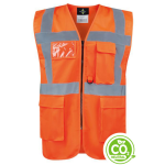 CO² Neutrale Korntex® Comfort Executive Weste HAMBURG Neon-Orange EN ISO 20471:2013 in  8 Größen