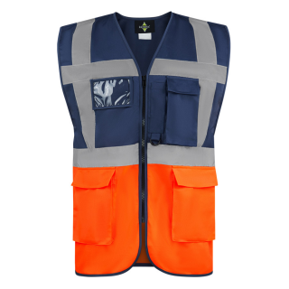 Korntex® Executive Weste Navy/Orange EN ISO 20471 in 8 Größen