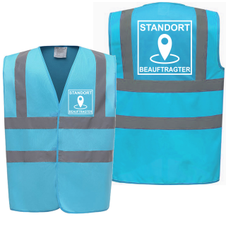 Standort Beauftragter Piktogramm Warnweste blau mit vielen Taschen S-3XL  TEAM Linie