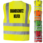 Brandschutzhelfer  Doppelzeilig Warnweste 2+2 in 8...