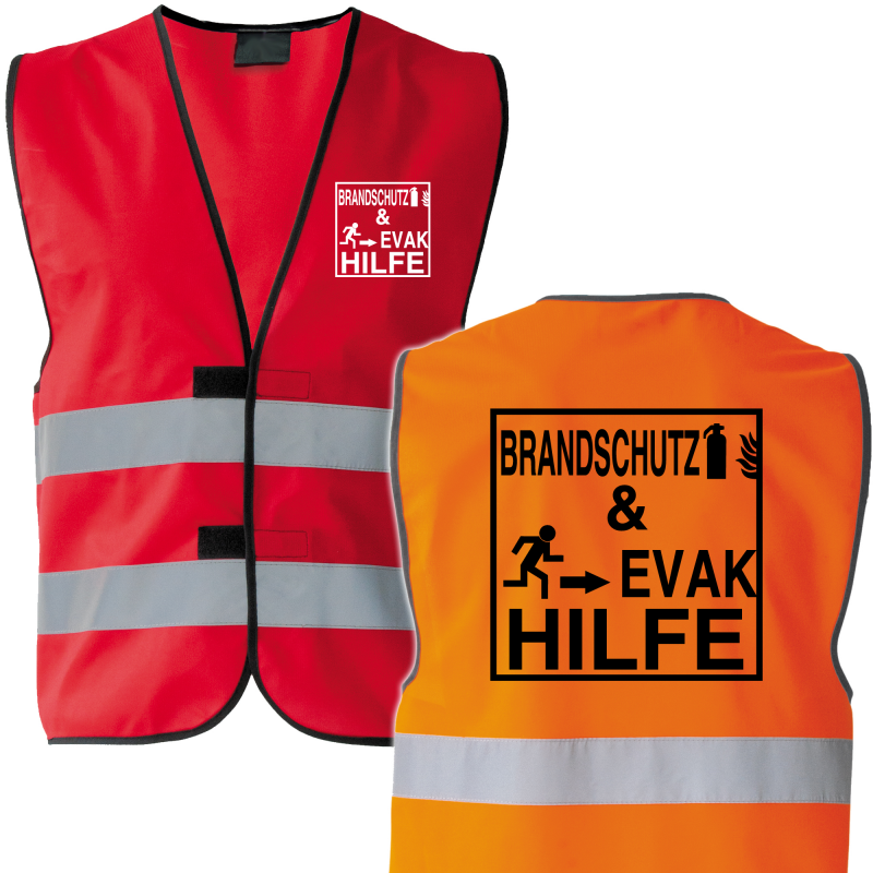 BRANDSCHUTZ & EVAK HILFE Piktogramm Warnweste S-5XL BRAND Linie