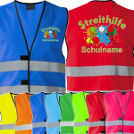 Streithilfe #fred Warnschutz Weste mit farbigen Aufdruck und Schulname