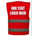 Signalweste / Warnweste Rot unisize inkl Druck