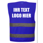 Signalweste / Warnweste Blau unisize inkl Druck