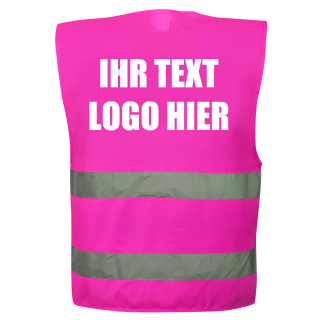 Signalweste / Warnweste Magenta unisize inkl Druck