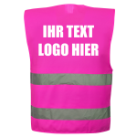 Signalweste / Warnweste Magenta unisize inkl Druck