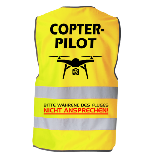 Drohnen Pilot / Copterpilot Piktogramm Warnweste Standard in 7 größen