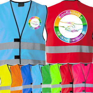 Konfliktlotse Rainbow Style für ein faires Miteinander Weste in 8 Farben und 6 größen optinal mit Schulnamen