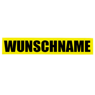 Reflex Brustschild Namensschild zitronengelb 15x2,5 cm mit Wunschaufdruck